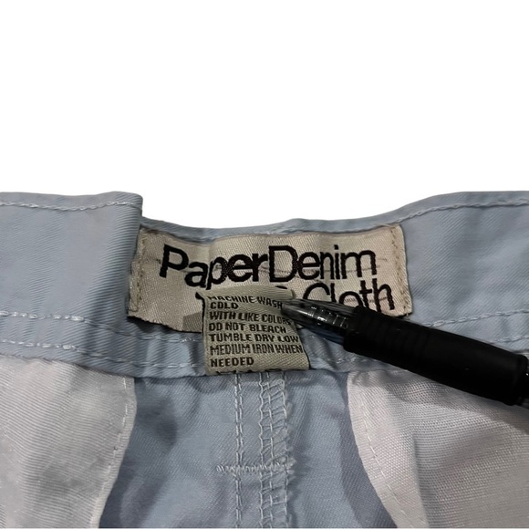 Paper Denim Cloth PD&C Men Light Blue Cargo Shorts Sz 38x10 100% Cotton 6 Pocket - Picture 7 of 10